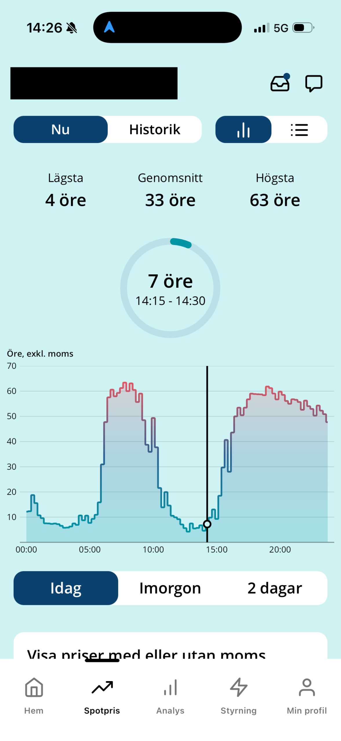 Telinet Energi app skärmbild 2