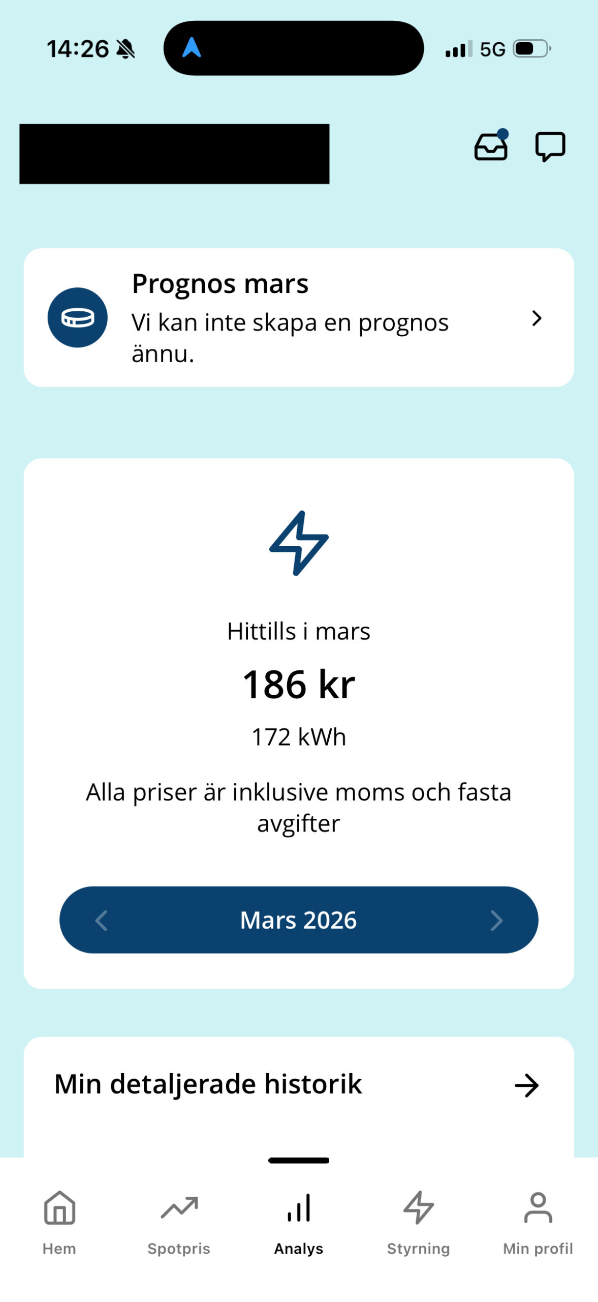 Telinet Energi app skärmbild 3